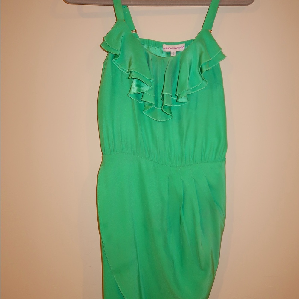 Amanda Uprichard Green Ruffled Dress